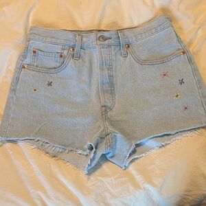Levi's embroidered shorts